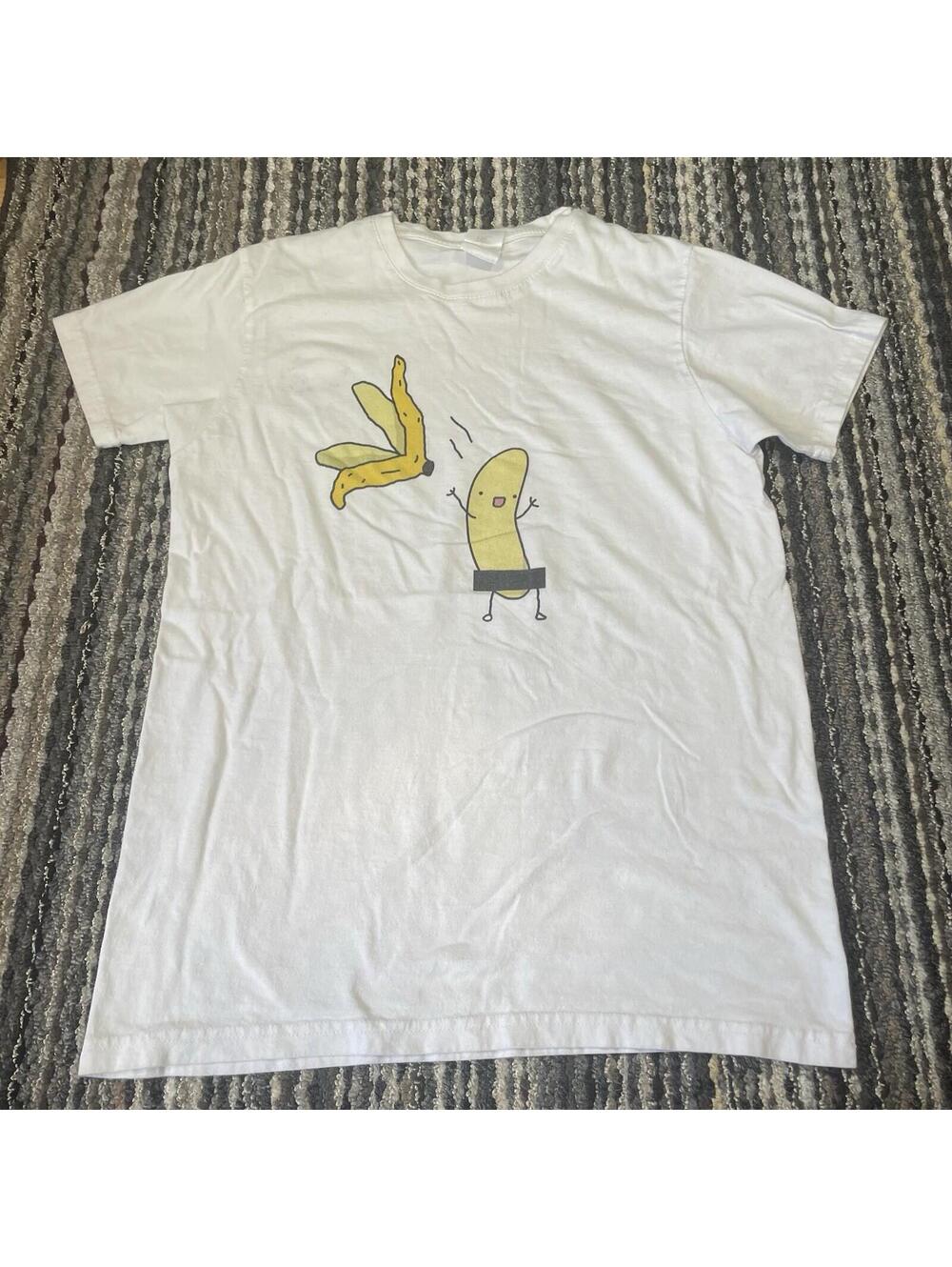 Naked Banana Striptease Censored Men's B&C Collection Graphic Tshirt Size S